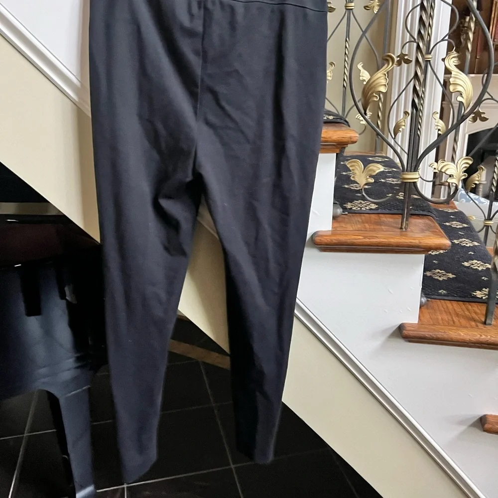 Chicos Black Stretch Pants.Decor. side hem. Elastic stretch waist.Size 1 EUC - Picture 5 of 10